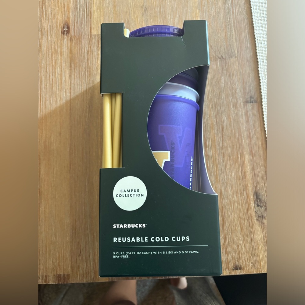 UW Starbucks Plastic Cups With Straw-5 Piece

Item 11